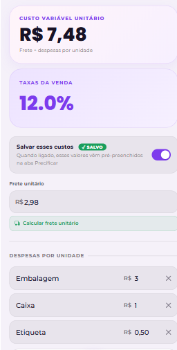 Frete rateado e taxas sem susto