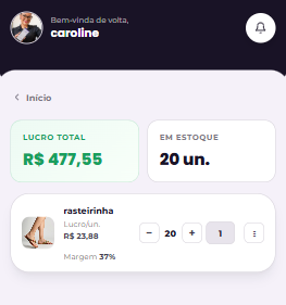 Seu estoque com lucro em tempo real